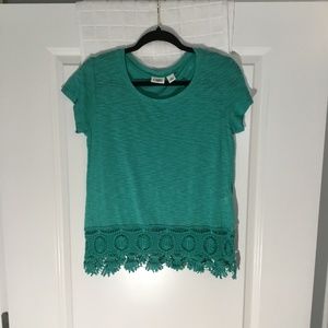 Cato Ladies Pull Over Short Sleeve Top Green Size S